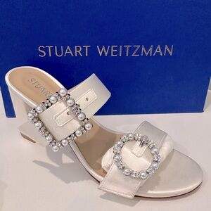 New Pearl Geo Buckle 75 Slide White